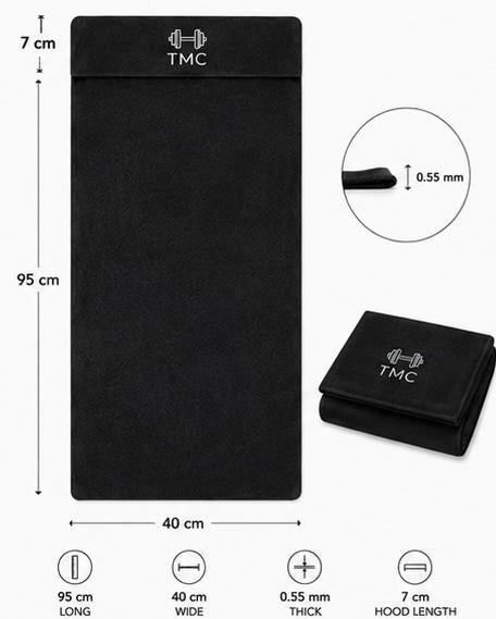 TMC Hooded Gym Towel - Black